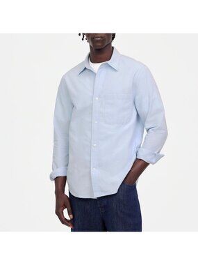 NWT Madewell Button-Up Shirt Mens L City Blue Everyday Twill Office Minimalist